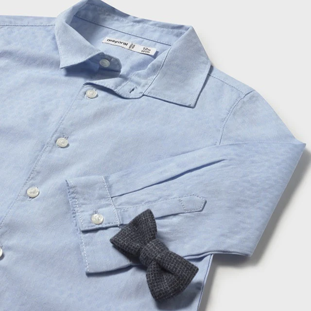 Camisa niño Celeste con pajarita - Mayoral - Imagen 4