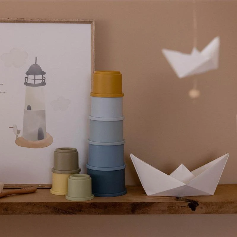 Cubos apilables baño azul Little Dutch - Imagen 6