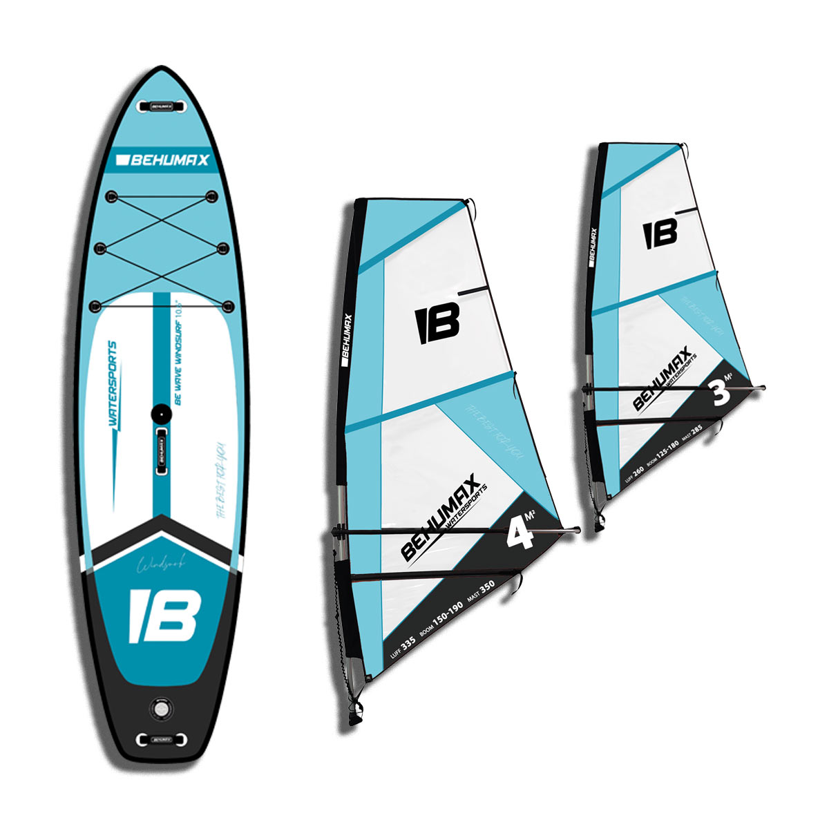 Pack Tabla windsurf 10.6 + vela 3m + vela 4m